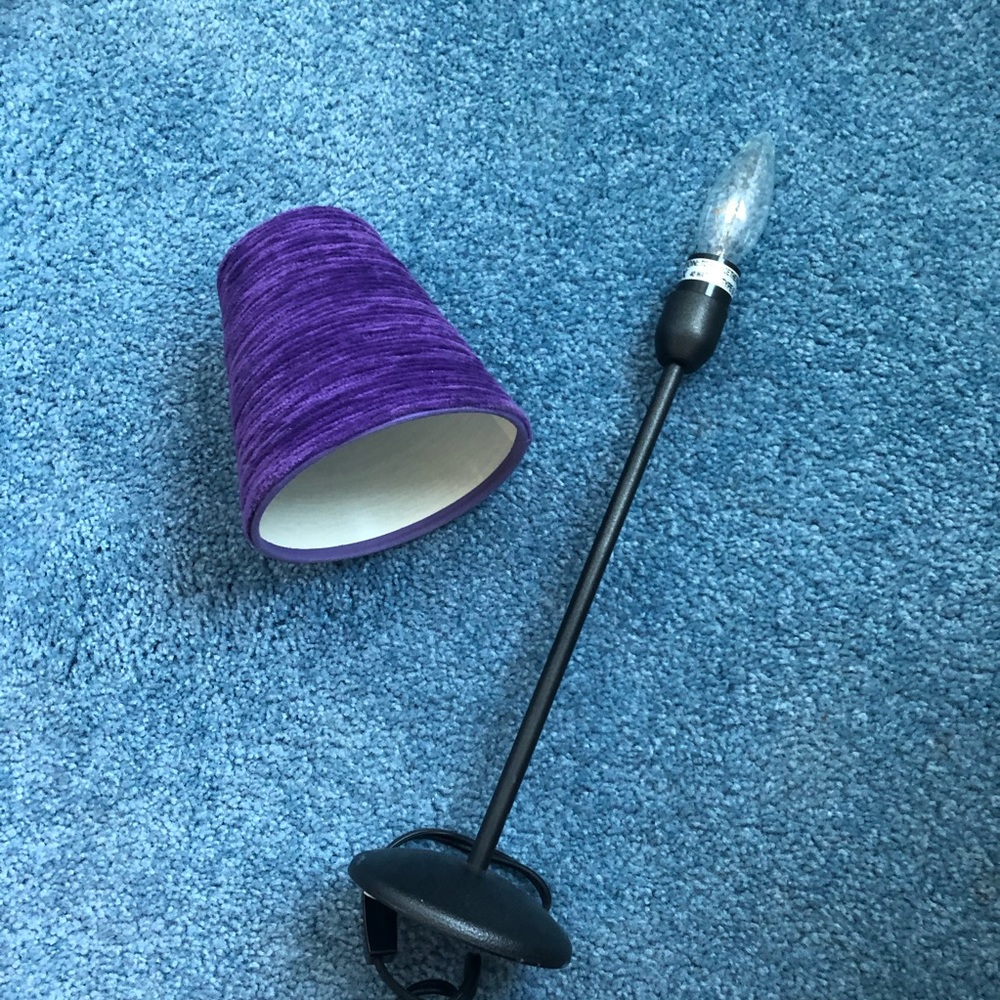 Purple Small Velvet Lamp